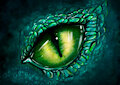 Realistic Dragon Eye (Aqua-Green) by DragonX121