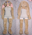 [Commission] Anthro rabbit plush, life-size