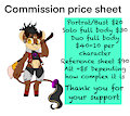 commissions price sheet