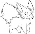 Free Chibi Fox Lineart by Uluri by Uluri
