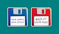 August Patreon stickers: friendly reminder floppies