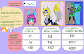 Updated commission price sheet