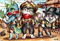 Chibi commission - Tough bandits by FuriarossaAndMimma