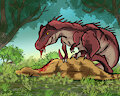 Allosaurus Hunt by Tahla