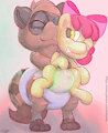 Radix Hugging the Poofy Pony by OverFlo207