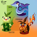 Unova Starters Variations! by PloufPuff