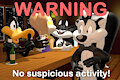 Looney Tunes Bar Warning Poster