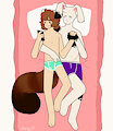 Pancake(Red Panda) and Alex(Bunny) by LordBunnyBun