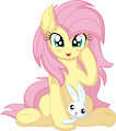 Fluttershy and Angel Bunny