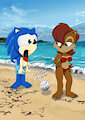 Sonic and Sally, Beach Day - New by UltraSonic
