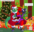 Fiona meets Santa Lizard by RetroPixelLizard