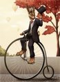A penny-farthing Jackalope by Mryia