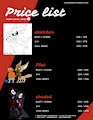 price list (open)