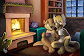 Cozy Evening by the Fireplace by pandapaco