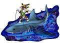 Surf Corgi - Shark Style