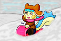 Chloe on a sled