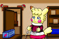 Nika with Christmas lights