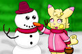 Melody making a snowman