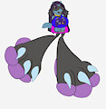 Animation of a Riolu Oppai Cub wiggling her toes from her hyper paws