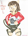 Maggie and her Imac G3 L by CapCheto92