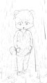 Rodent Boy Walking in the Rain by AustinTakahashi