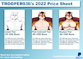 Commission Price Sheet (2022 Edition) by Trooper036