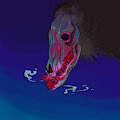 Rainbow Swine Skull by dragondroolart