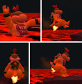 Bowser Jr. on fire