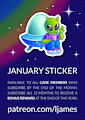 Last chance: January Patreon sticker!