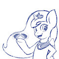 Sketch: Princess Luna with a Moon Pie pastry