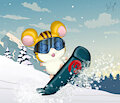 Stan snowboarding