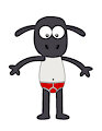 Shaun the Sheep in his red briefs by pingguolover