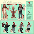 Beau (Fursona) Reference Sheet by ColoredPencilCat