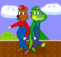 Bert and Croc dress up as Mario and Luigi
