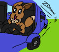Eeevee driving a car req