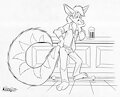 Kendall at the bar (Inks), by Mkaz