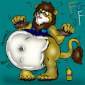 Ballooning Lion soda belly