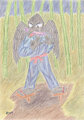 Crow Ninja Scroll Bamboo by Nekomarunosuke
