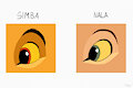 Simba and Nala eye designs