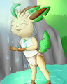 Leafeons loves water by ConejoBlanco