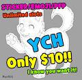 YCH $10 for Sticker/Emoji/PFP