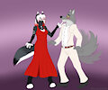 Comm for Kristin1991 - Omen and Mr Wolf by Rahir
