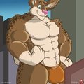 Mega Muscle Bunny by Neo, colored by me by CashewLou
