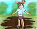 Miyu in the mud