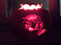 Vamp Filly Peach Fuzz pumpkin (Nightmare Night 2021) by CMCScootaloo