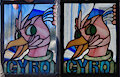Stained Glass Gyro Badge