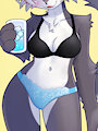 Black Dog in the Blue Panty by unousaya
