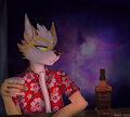 Fox with a drink by anami