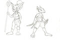Travel Sketches 2: Goblin Shaman (f) and Kobold Rogue (f) by LoneWolf23k