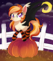 pumpkin themed bat pony FOR SALE by Spookyle